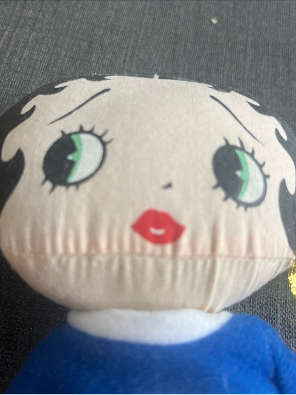 Cute Character Doll Face Plush — Green Eyes & Red Lips Betty Boop